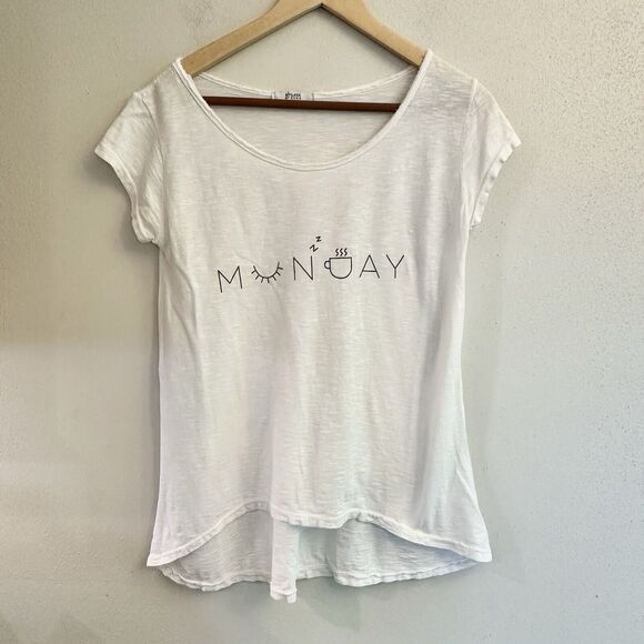 Mulaya white Munday Viscose blend Cap Sleeve Tshirt . Size M - Picture 1 of 10